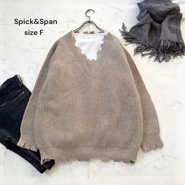 [택 포함 새상품] Spick&Span 빈티지 V넥 니트