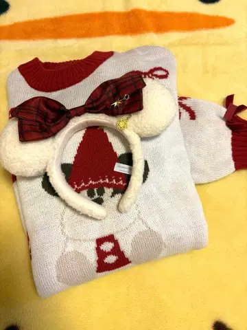 릴린린 스웨터 니트 리본 디즈니 크리스마스 2025