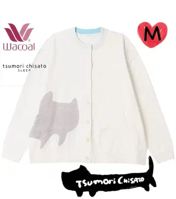 와코루 츠모리치사토 쓰리 캐시미어 혼방 가디건 화이트 M