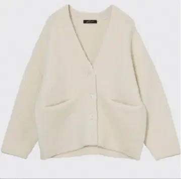 스터닝 루어 부클레 접결 가디건 화이트