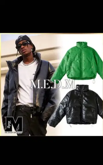 3주년 기념 한정판 MEDM 가죽 다운 자켓 L 사이즈 블랙
