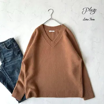 Plage 플라주 슈퍼 파인 울 캐시미어 V넥 풀오버