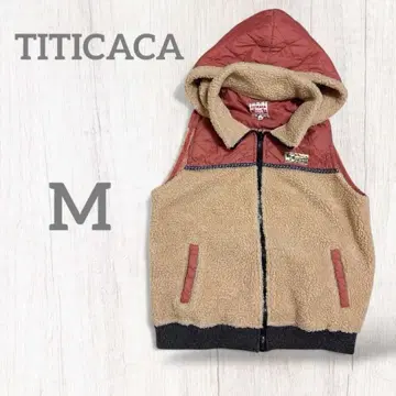 새상품급 TITICACA 후드 부착 보아 다운 베스트 [ M ]