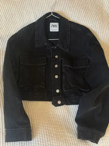 ZARA 데님 자켓 아우터 블랙