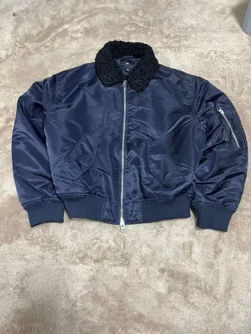 루즈핏 나일론 플라이트 자켓 네이비