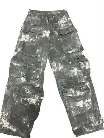 카모 패턴 카고 팬츠 그레이