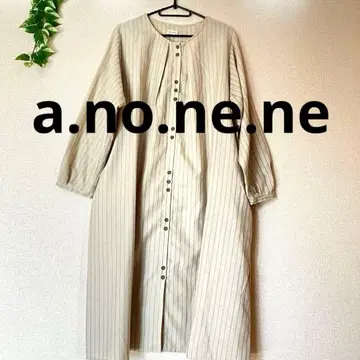 a.no.ne.ne 스트라이프 긴팔 셔츠 원피스 size15