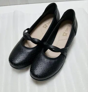 새상품급 Texcy 스트랩 포함 블랙 플랫슈즈