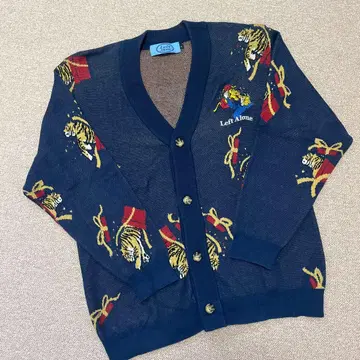 [ M사이즈 ] LEFT ALONE 가디건 블루 호랑이