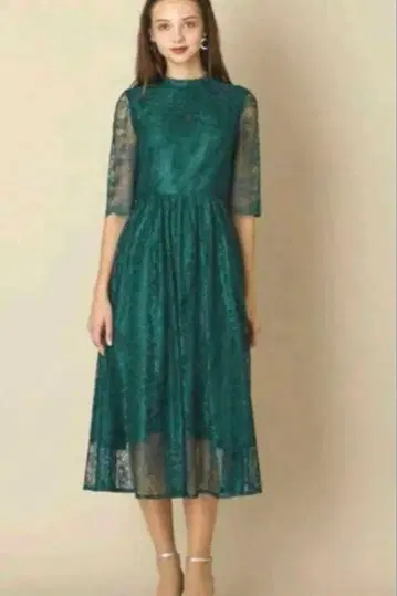 aimer anche 파티 드레스 그린 M 사이즈