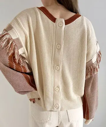 Bab 바브 2WAY 프린지 니트 가디건