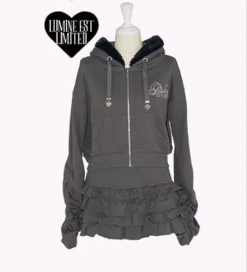 Pium 후드 퍼 후드티 셋업 차콜