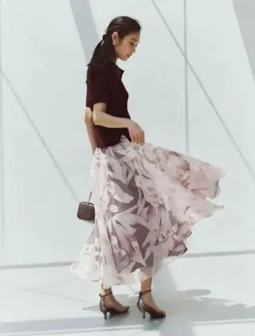 택 포함 Mystrada 페더 페탈 펄 스커트