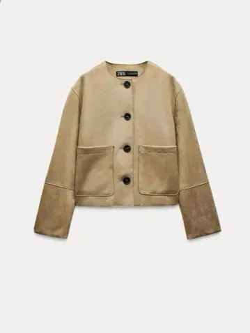ZARA 페이크 스웨이드 자켓 S 사이즈 베이지