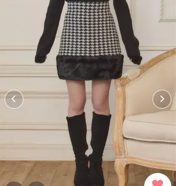 퍼 니트 스커트 블랙