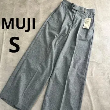 새상품 MUJI 턱 팬츠 기모 와이드 팬츠 가을/겨울 따뜻한