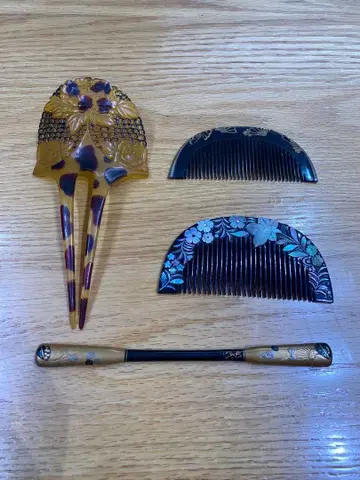 꽃 무늬 헤어콤과 빗 묶음 판매