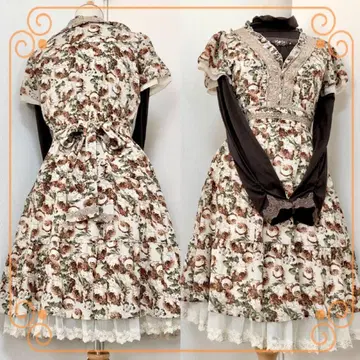 [ 2세트 ] 앤티크 로즈 티어드 원피스, 티셔츠 axes