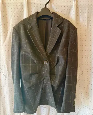 메르시보크 체크 무늬 테일러드 자켓