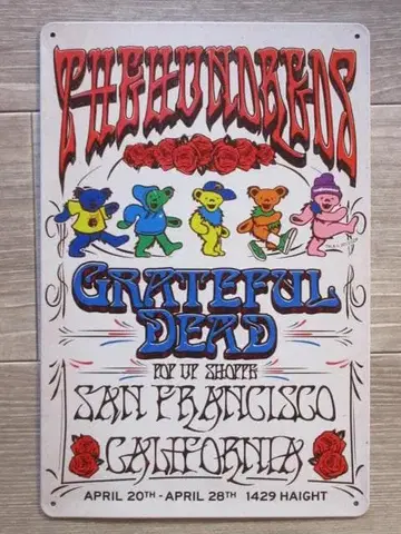그레이트풀 데드 메탈 사인 주석 간판 09/42