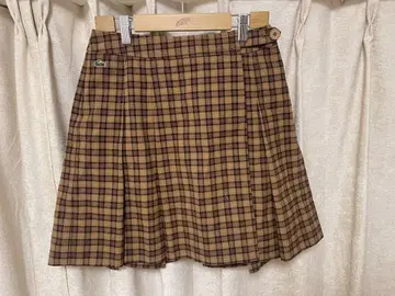 LACOSTE 체크 플리츠 스커트 40