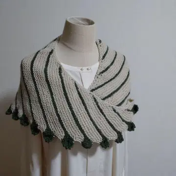 대바늘뜨기 세이지 그린 무늬 드래곤 숄 삼각형 숄