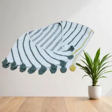 대바늘뜨기 세이지 그린 무늬 드래곤 숄 삼각형 숄