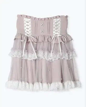 NOEMIE 백리본 펄 튤 티어드 치마바지 양산형 지뢰