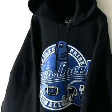 러셀 Deen Creek 후드티 L 블랙 블랙 구제 의류