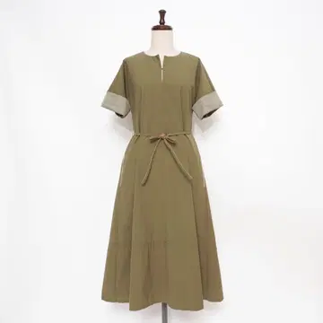 새상품급 모라비토 블랑 스키퍼 롱 원피스 카키 사이즈 38*GD1013