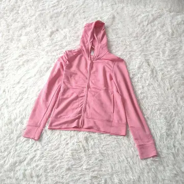 유니클로 DRY 후드 부착 후드티 후디 M 풀 집업 핑크