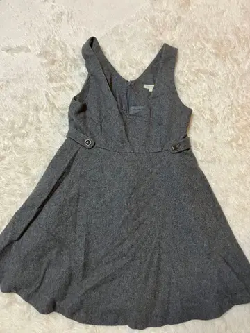 그레이 슬리브리스 A라인 원피스