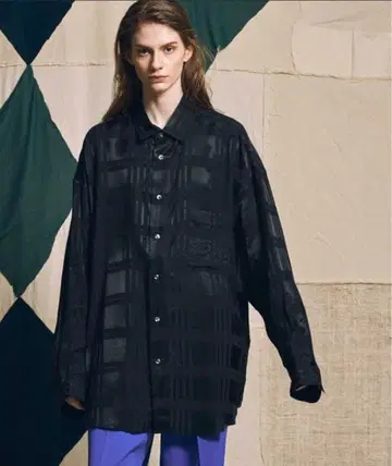 MAISON SPECIAL 섀도우 체크 프라임 오버 레귤러 셔츠