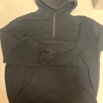 X-girl 다크 그레이 코튼 혼방 후드티