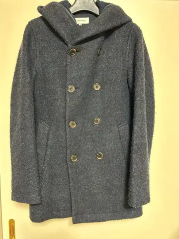 더블 브레스트 하프 코트/네이비