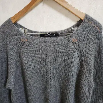 mizuiro ind 그레이 니트 긴팔 스웨터 튜닉 오버 사이즈