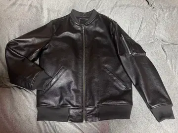 MA-1 블랙 가죽 밀리터리 자켓