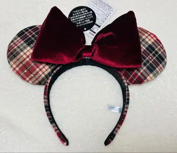 디즈니 머리띠 체크 무늬