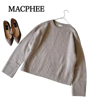 투모로우랜드 맥피 라무 울 니트 크루넥 모카 베이지