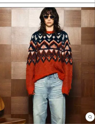 Fair Isle Shaggy Mix Jacquard Pullover