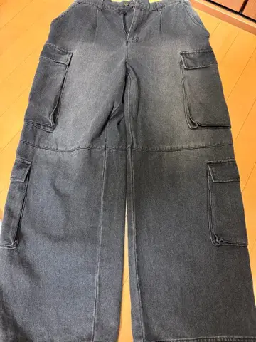 그레이 데님 카고 팬츠