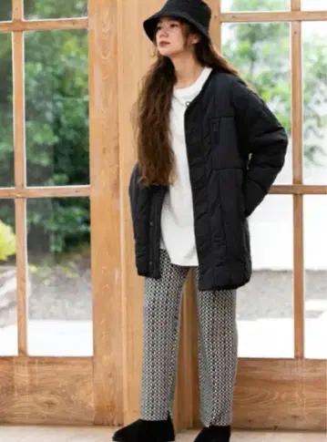 니코앤드 [ ALLIED ] 퀼트 밀리터리 블루종 블랙