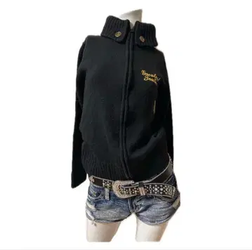 갸루 니트 블루종 자켓 후드티 y2k 그런지 시크 스타일