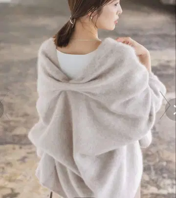 NOBLE 퍼 니트 퍼프 가디건 그레이