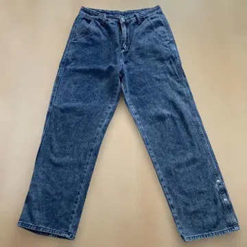 데님 그레이 L 사이즈 버튼 달린 롤업