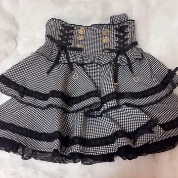 LIZLISA 리즈리사 스커트 하운드투스 체크 패턴 서스펜더 포함