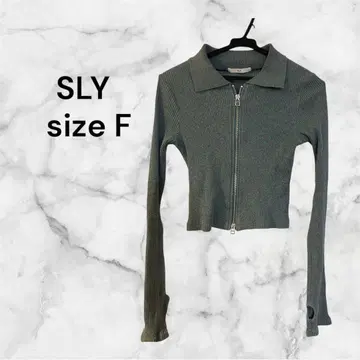 SLY GIP UP 리브 집업 리브 니트 숏 기장