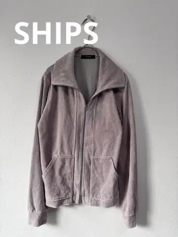 SHIPS 벨로아 지퍼 저지 아우터 M