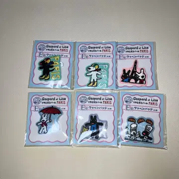 리사와 가스파르 캐릭터 복권 E상 와펜 배지 6개 세트
