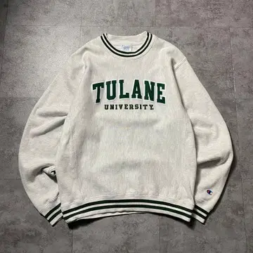 00년대 챔피온 리버스 위브 듀레인 대학 칼리지 로고 맨투맨